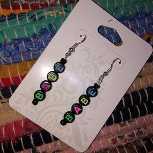 super cute colorful BABE earrings